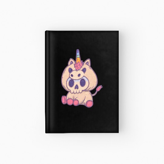 Whimsical Unicorn Skull Hardcover Journal Design