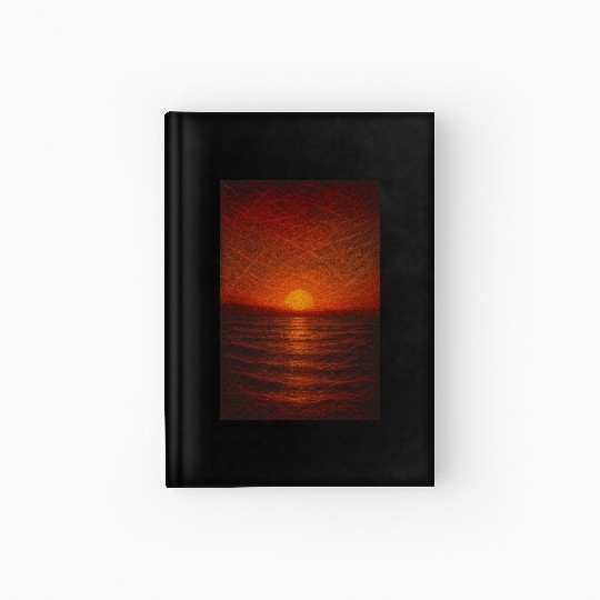 Sunset Over Calm Ocean Hardcover Journal