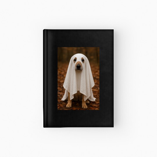 Autumn Forest Ghost Dog Tapestry Hardcover Journal