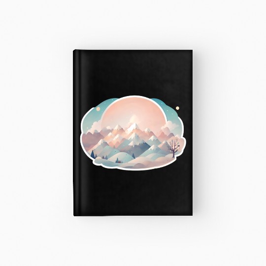 Serene Mountain Range with Sunrise Hardcover Journal