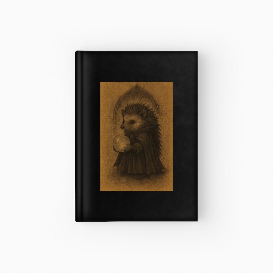 Hedgehog Wizard with Crystal Ball Hardcover Journal