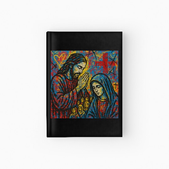 Praying Jesus and Virgin Mary Mosaic Hardcover Journal