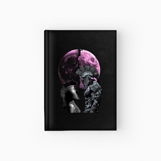 Ancient Warrior Battle Moon Scene Hardcover Journal