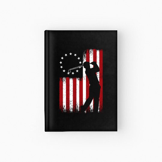 American Flag Golf USA Flag Hardcover Journal
