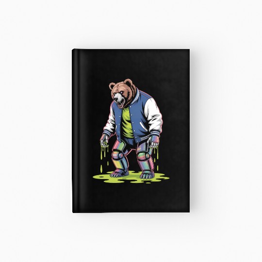Cyber Toxic Grunge Bear Streetwear Futuristic Hardcover Journal