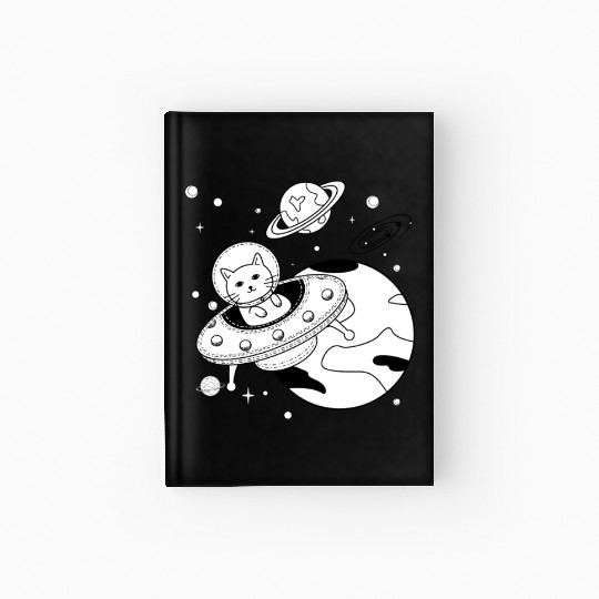 Space Cat Adventure Design Hardcover Journal