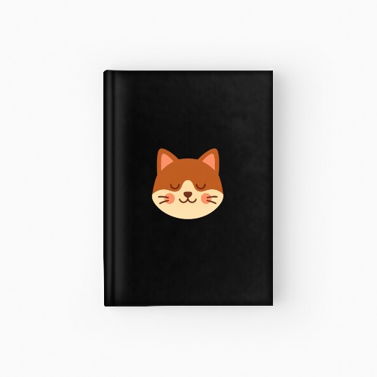 Minimal Cat Face – Cute Kitty Hardcover Journal