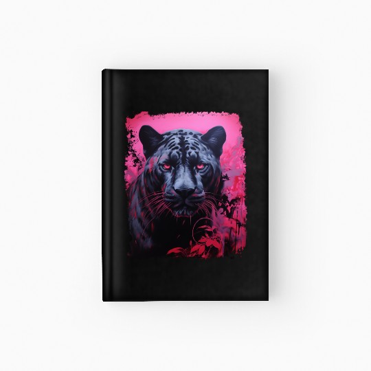 Pink Pop Art Black Panther  Hardcover Journal
