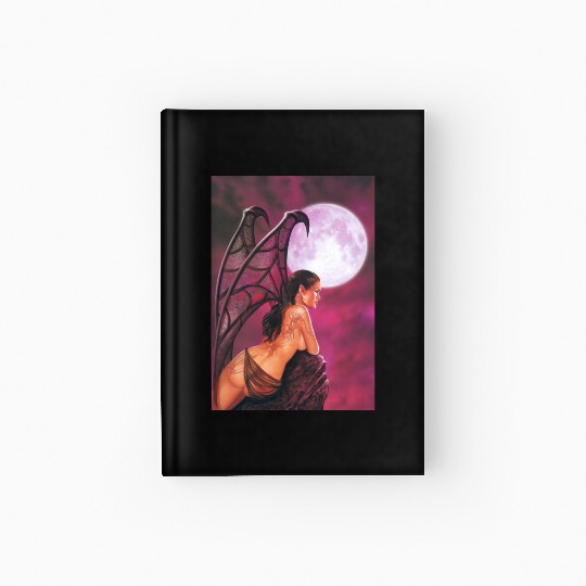 Mystic Moonlit Bat-Winged Woman Hardcover Journal