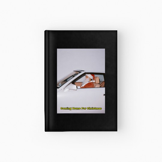 Santa's Joyful Ride Card Design Hardcover Journal