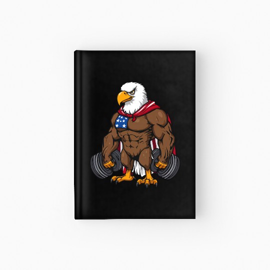 Patriotic Gym Eagle – Stars & Stripes Fitness Desi Hardcover Journal