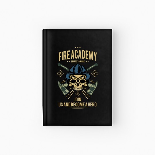 Fire Academy Skull Hero Design Hardcover Journal