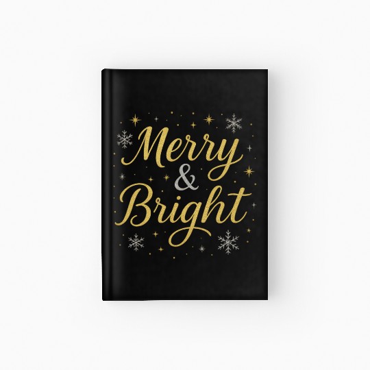 Festive Merry and Bright Holiday Design Hardcover Journal