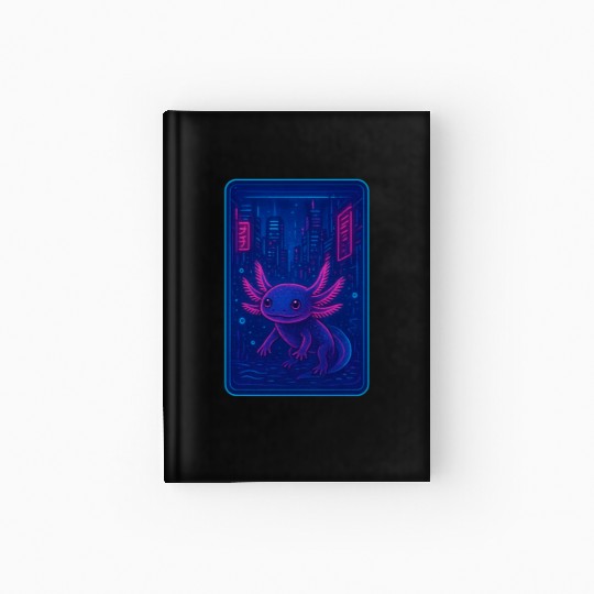 Neon Alien Amphibian in Cyber City Hardcover Journal