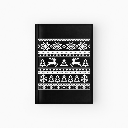Festive Winter Wonderland Pattern Hardcover Journal