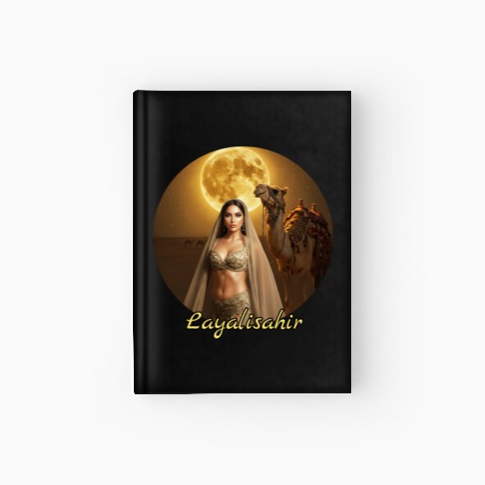 Desert Night Bride with Camel and Moon Hardcover Journal