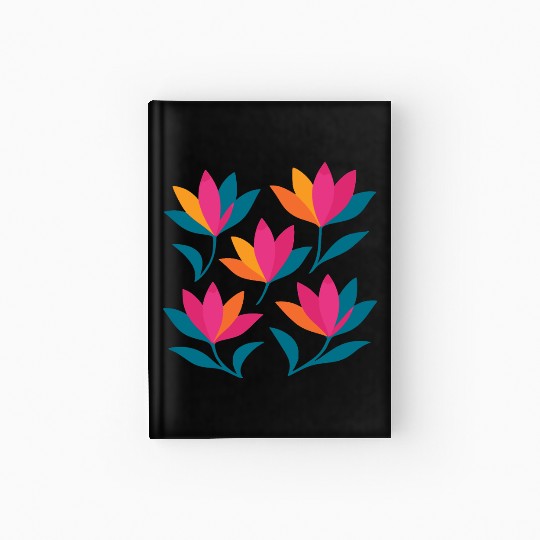 Colorful Abstract Tulips Graphic Hardcover Journal