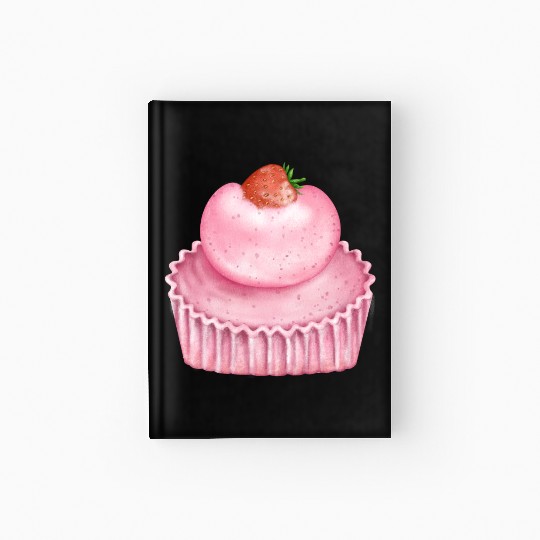 Strawberry Pink Pastry Design Hardcover Journal