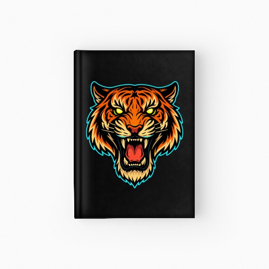 Vibrant Roaring Tiger Illustration Hardcover Journal