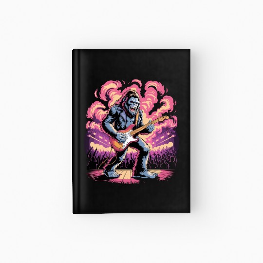 Rocking Sasquatch Guitar Legend at Concert Stage Hardcover Journal