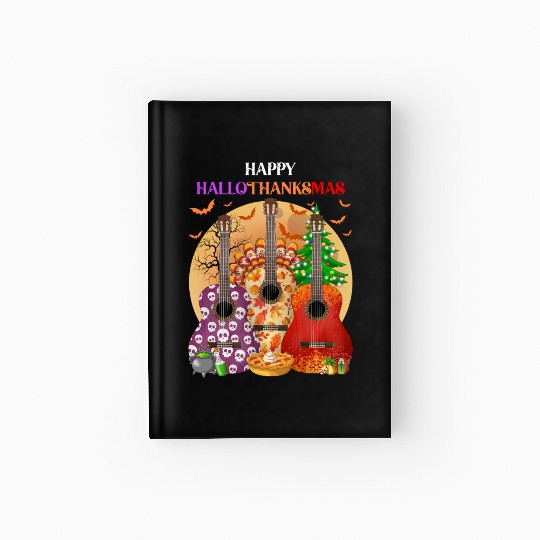 Happy HalloThanksMas Guitar  Hardcover Journal