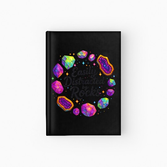 Vibrant Cosmic Ruby Crystal Art Hardcover Journal