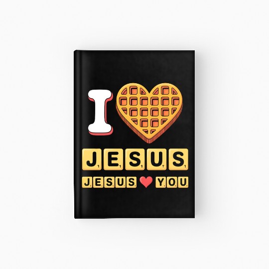 I Love Jesus Christian Breakfast Waffle Heart Hardcover Journal