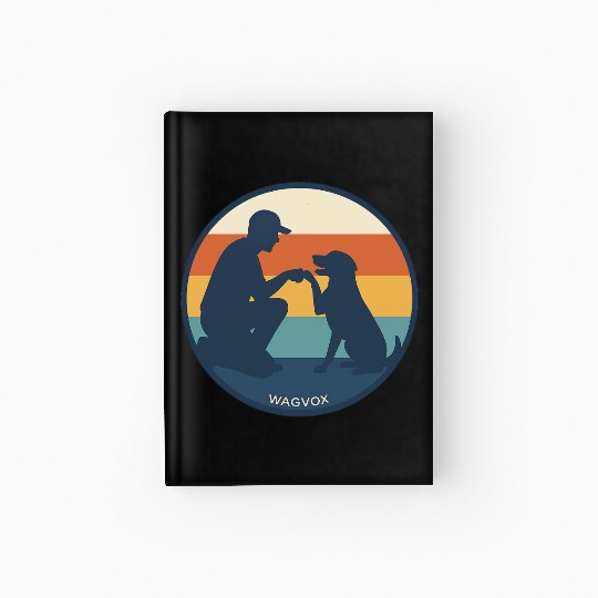 Dog Dad Retro Sunset Badge Hardcover Journal | Wagvox