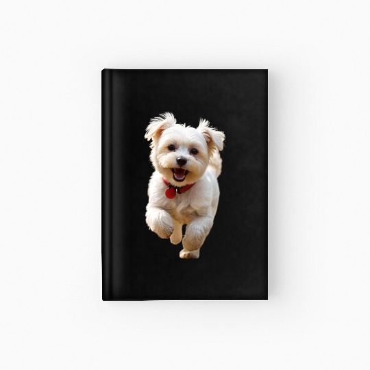 Joyful Puppy Run Illustration Hardcover Journal