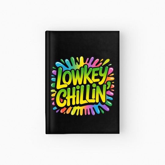 Retro Psychedelic Colorful Typography Hardcover Journal