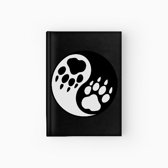 wolf paw ying yang Hardcover Journal