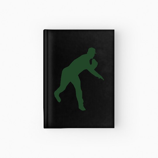 Baseball pitcher throwing a pitch Hardcover Journal