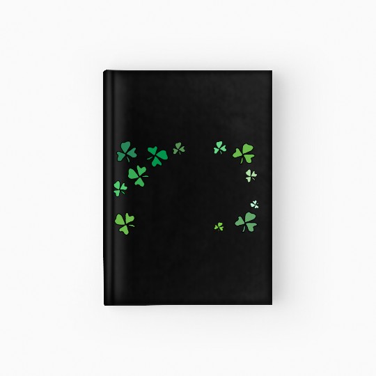 Dark green shamrocks, St Patrick's Hardcover Journal