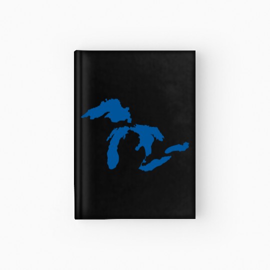 The Great Lakes Design Michigan SIlhouette Vector Hardcover Journal
