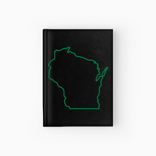 Wisconsin State Outline Design Hardcover Journal