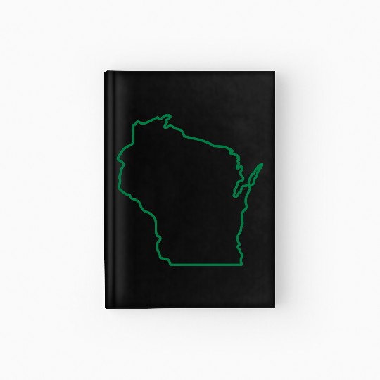 Wisconsin State Outline Design Hardcover Journal