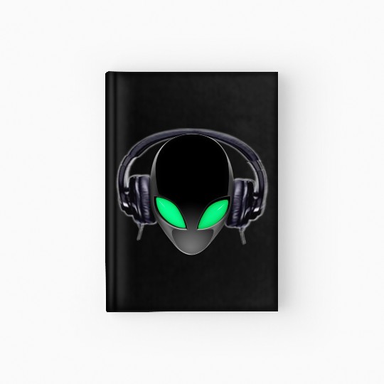 Alien Music Lover DJ (Simplified Fit All Design) Hardcover Journal