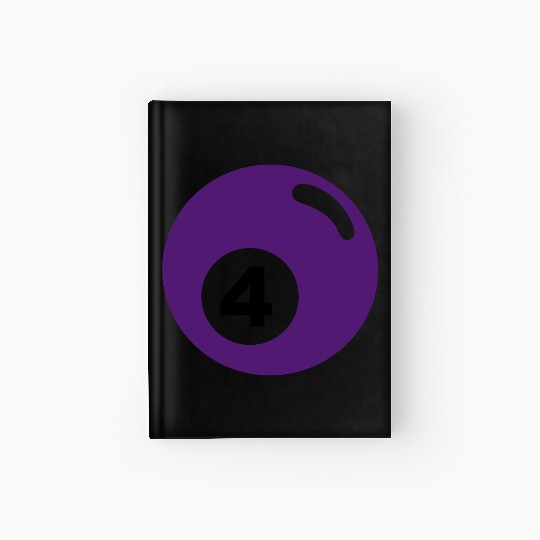 Billiard ball No. 4 - purple - V2 Hardcover Journal