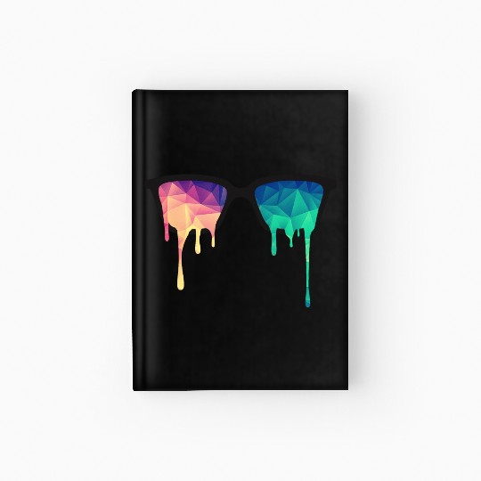 Abstract Psychedelic Nerd Glasses with Color Drops Hardcover Journal