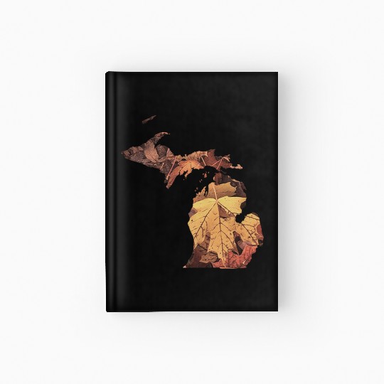 Michigan Autumn Fall Leaves Hardcover Journal