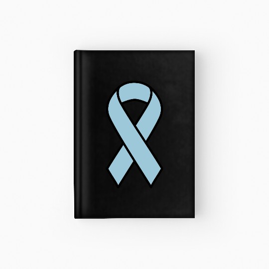 Light Blue Prostate Cancer Ribbon Hardcover Journal
