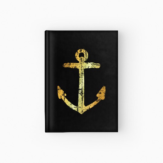 Anchor Sailing & Boating (Vintage Golden-Yellow) Hardcover Journal