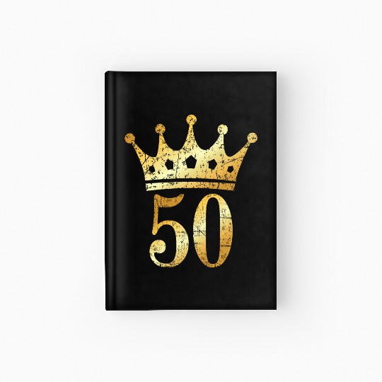 50th Birthday & Anniversary Crown (Golden-Yellow) Hardcover Journal