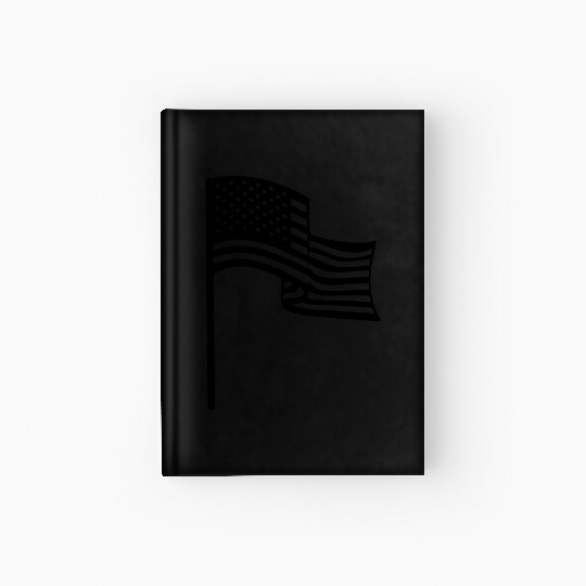 wind waving flagpole usa america united states tex Hardcover Journal