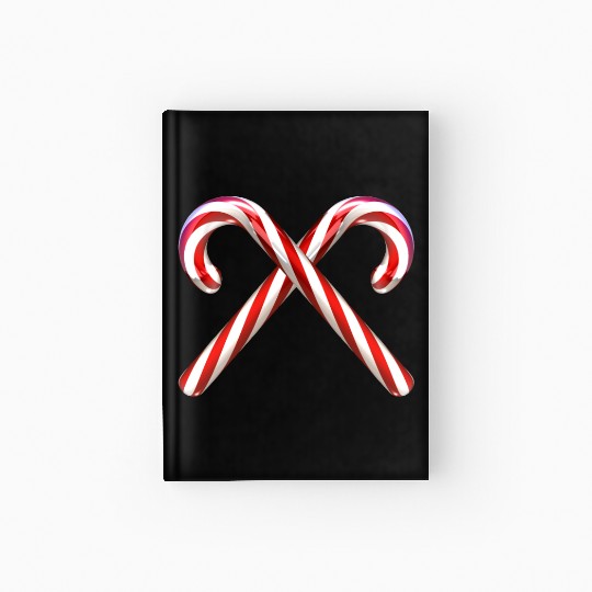 Crossed candy canes Hardcover Journal