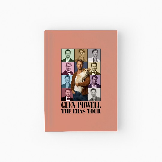 Glen Powell Eras Tour Hardcover Journal, Glen Powell Fan Gift, Twisters Movie Lovers Hardcover Journal