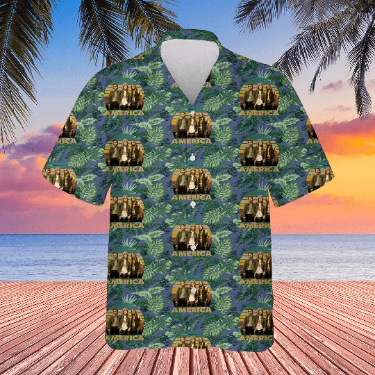 America Band Hawaiian Shirts, Rock Band Hawaiian Shirts, Retro America Band Vintage Hawaiian Shirts