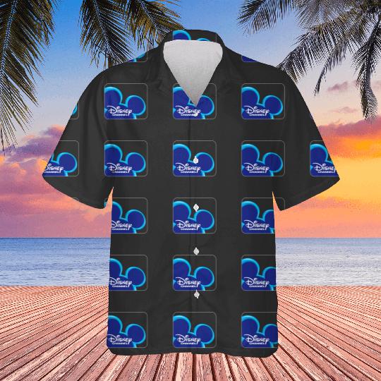 Disney Channel  Mickey Mouse Blue Retro 2000s Logo Hawaiians