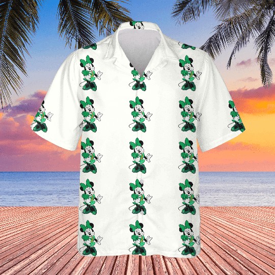 Disney Retro Shamrock Minnie Mouse St. Patricks Day Hawaiians