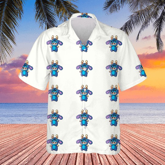 Labubu Stitch, Labubu Dressed As Stitch Hawaiians, Cute Cartoon Hawaiians, Pastel Kawaii, Stitch Toddler Hawaiians, Stitch Kids Hawaiians, Labubu Kids Hawaiians